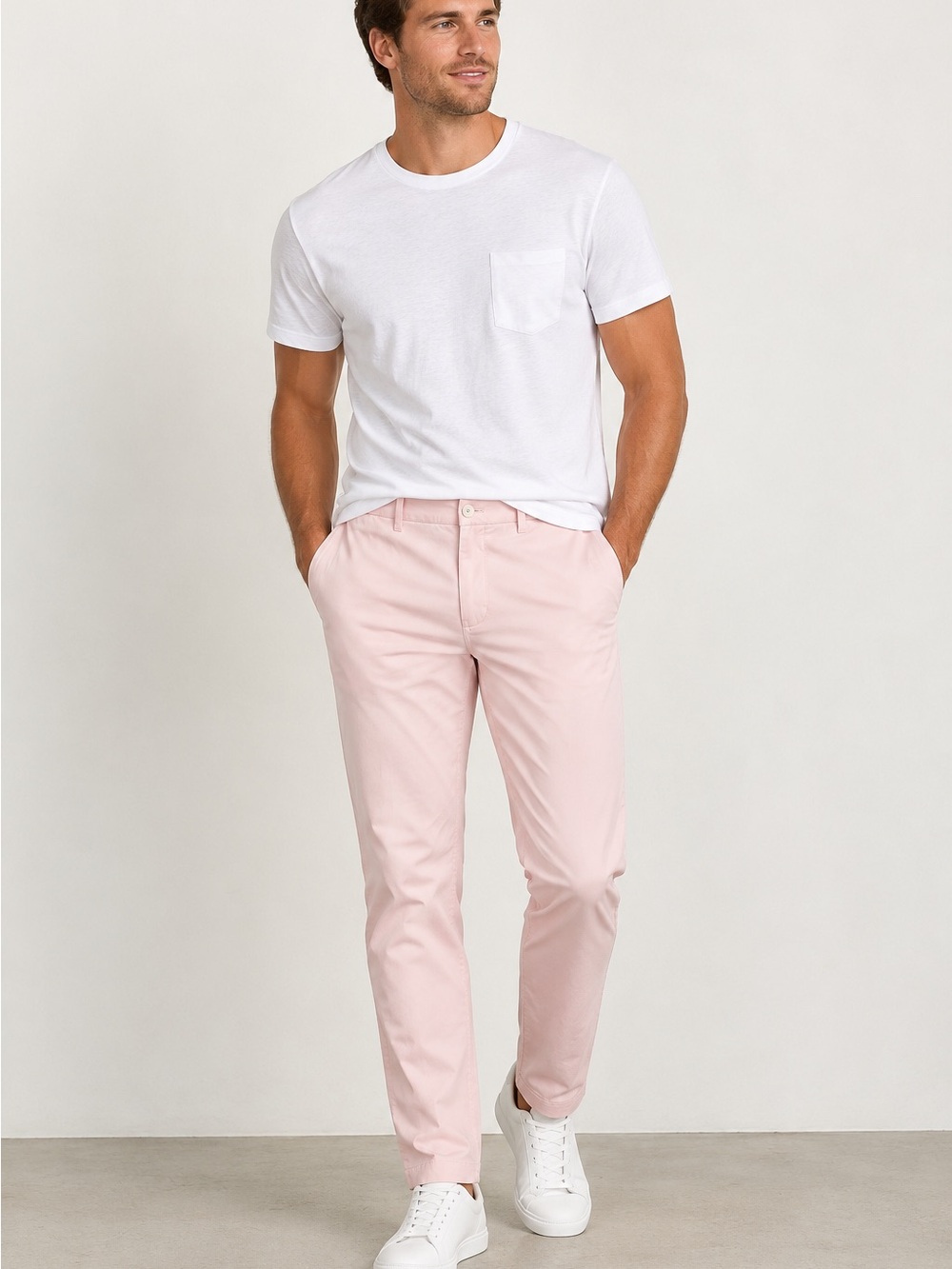 NWT Express Men’s Hyper Stretch Skinny Chino Pants Pink, Size 34x32